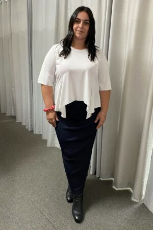 Lisa's Lacies Navy Ribbed Long Skirt