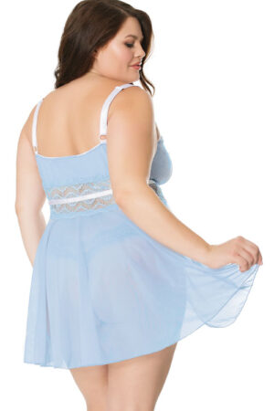 Babette Blue Babydoll And Thong Set