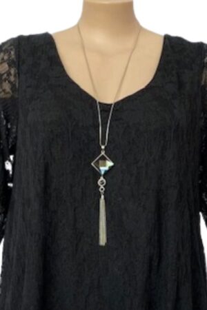 Lisa's Lacies Black Lace Overlay Top