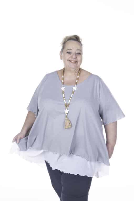 Lisa's Lacies Silver Lights Double Layer Tunic Top