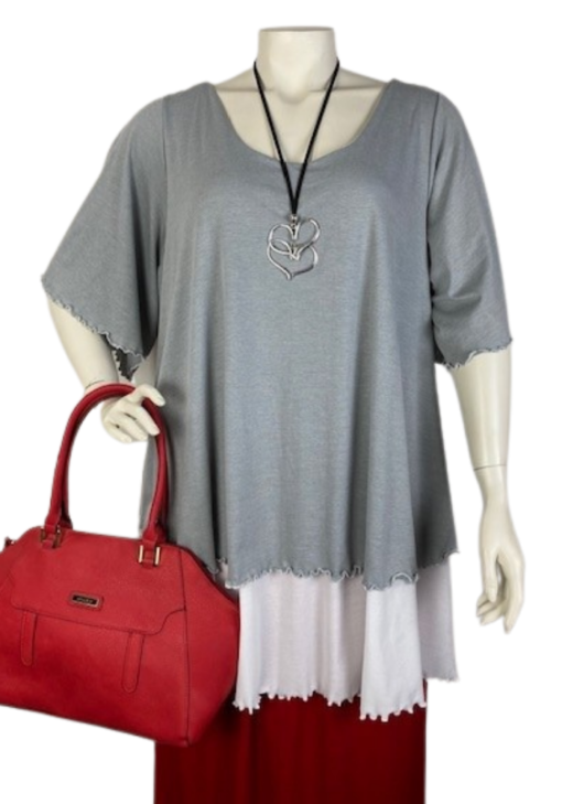 Lisa's Lacies Silver Lights Double Layer Tunic Top