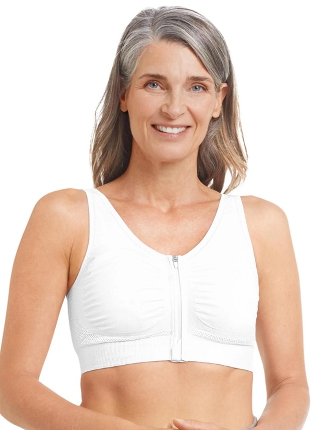 45012 Amoena Emilia Comfort Wire-Free Front Zip Bra