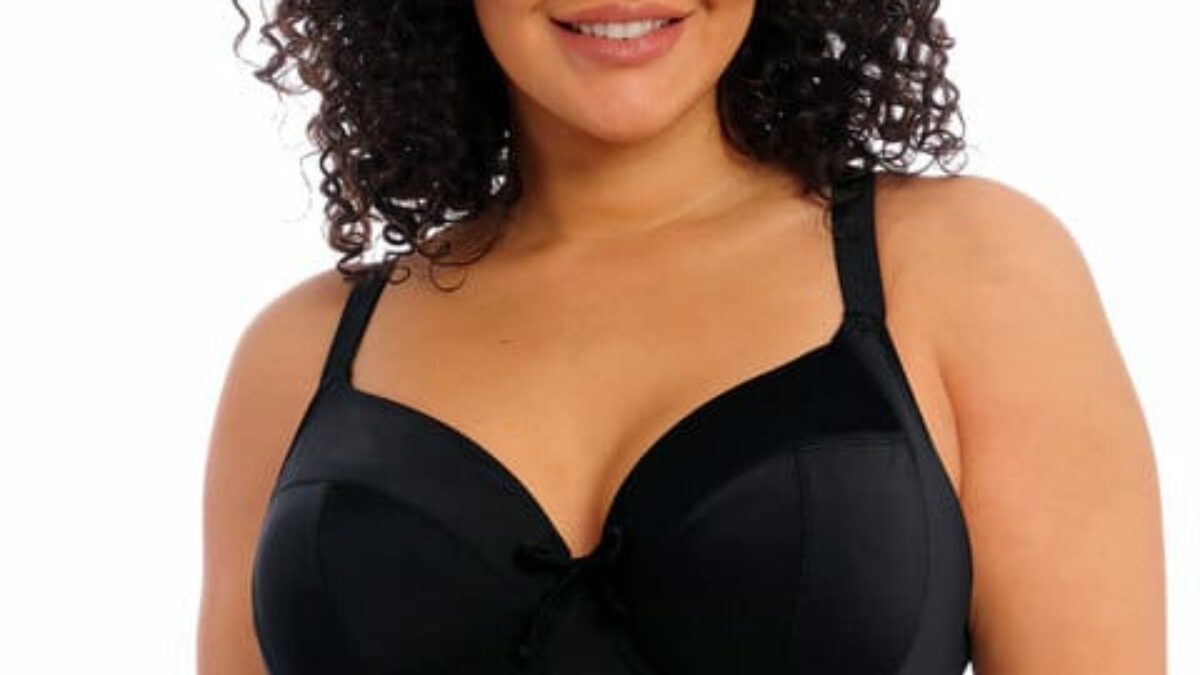Elomi Plain Sailing Underwire Bikini Top in Black Daisy (BDY) - Busted Bra  Shop