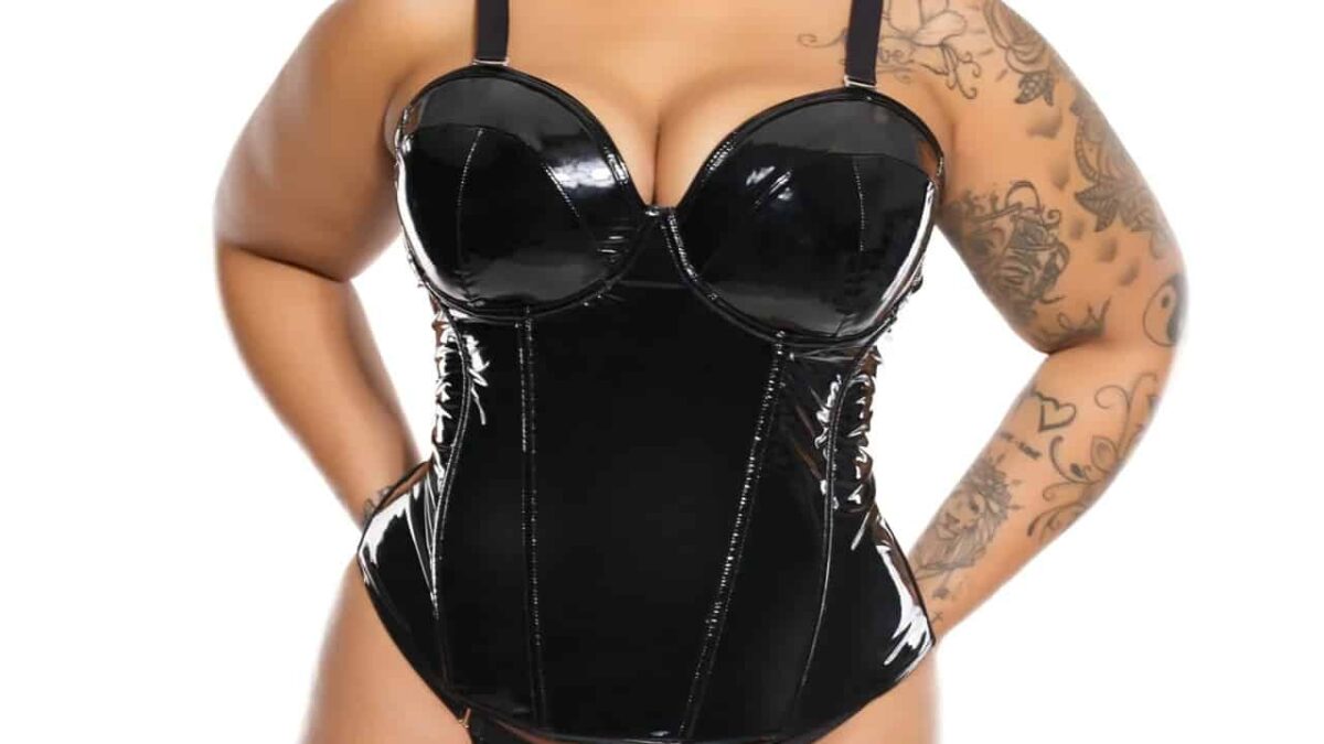 Shop the Wetlook Boned Corset online at Lisa's Lacies