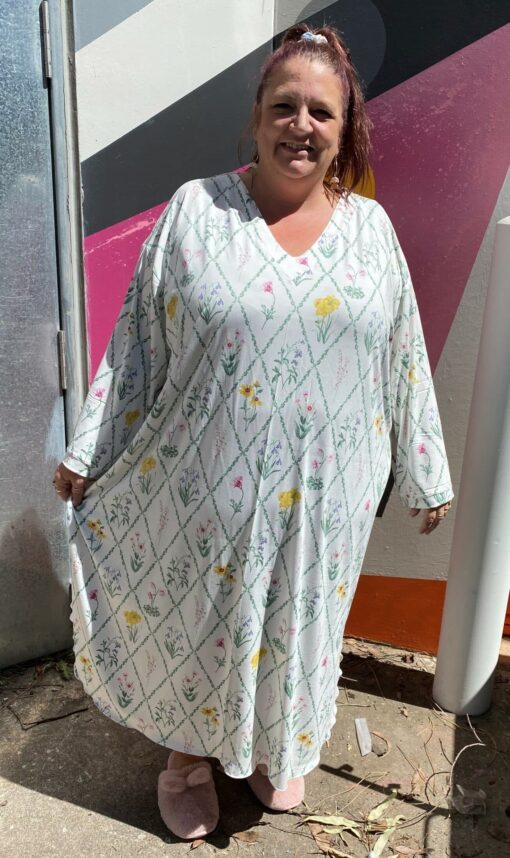 Lisa's Lacies Veronica Long Nightie - Cottage Garden