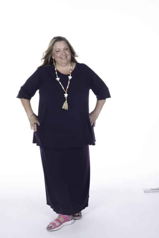 Lisa's Lacies Penny Long Slinky Skirt - Deep Purple - Image 2