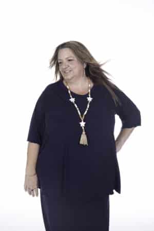Lisa's Lacies Penny Vee Neck Top - Deep Purple