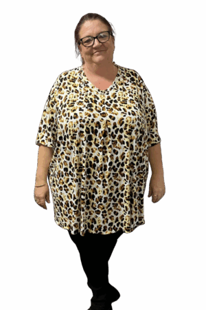 Lisa's Lacies Jocelyn Pleat Front Top - Animal