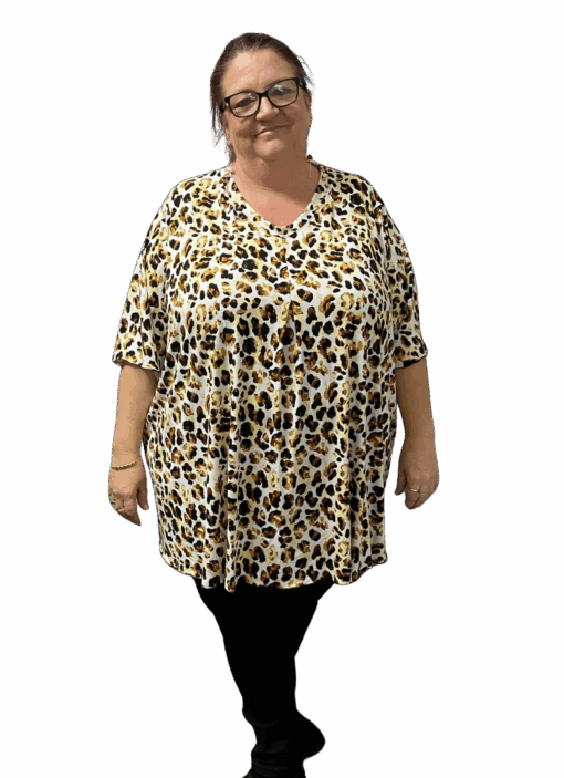 Lisa's Lacies Jocelyn Pleat Front Top - Animal