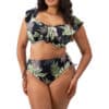 Tropical Retreat Adjustable Brief with botanical print and side ties