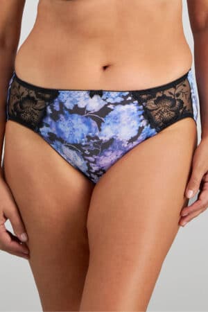 Wild Violet Midi Briefs Blue Hydrangea Print front view