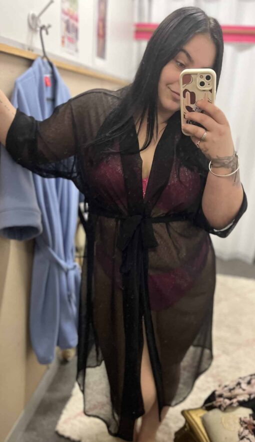 Lisa’s Lacies Jayda Sheer Robe – Elegant Black Lingerie Cover-Up
