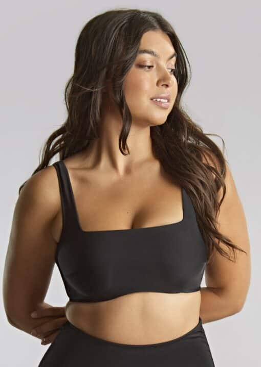 Panache Gina Square Neck Crop Top - Black - Image 4