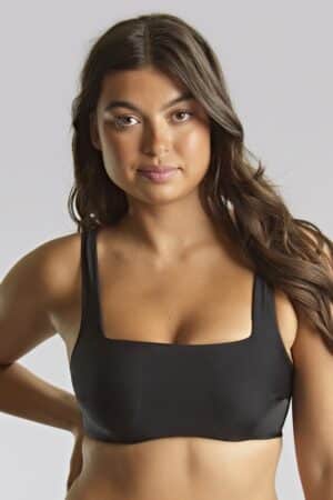 Panache Gina Square Neck Crop Top - Black