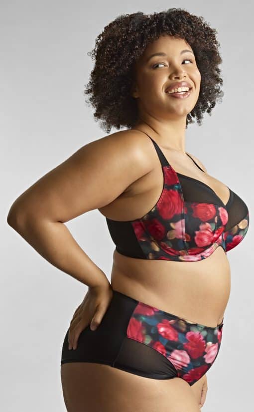 Sculptresse Bliss Deep Brief - Rose Print - Image 3
