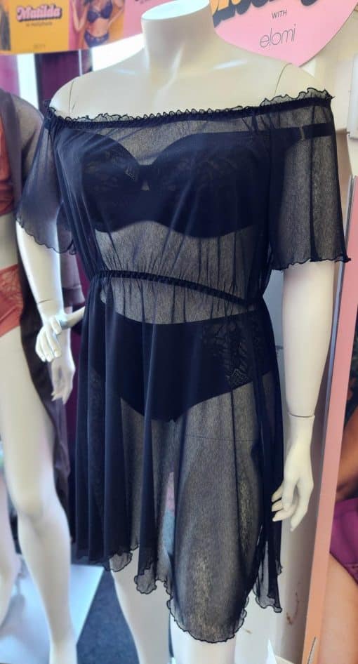 Lisa's Lacies Layla Sheer Babydoll - Black - Image 2
