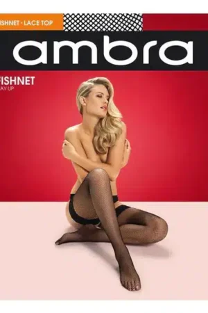 Ambra Lace Top Fishnet Stay Up Stockings