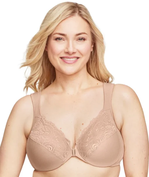 Glamorise Front Closure Posture Back WonderWire Lace UW Bra - Image 2